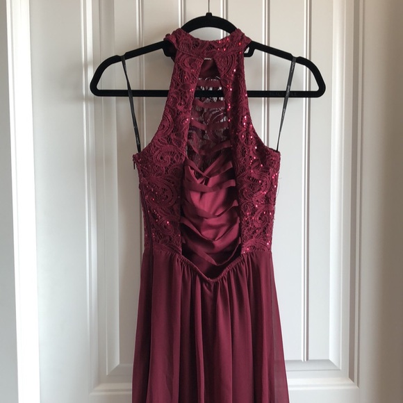 Burgundy formal maxi dress - Picture 3 of 6